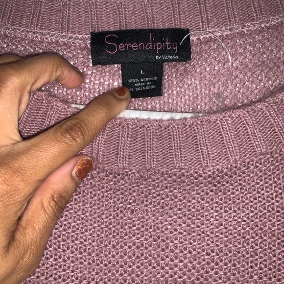 Lavender purple knitted sweater - Picture 3 of 3